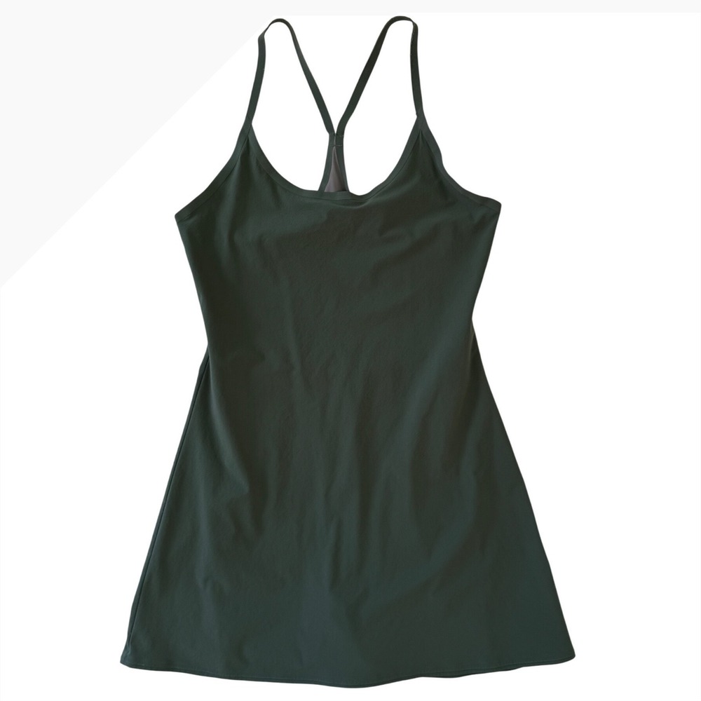 OUTDOOR VOICES Exercise Dress Women's Small Dark Green Built-In Shorts Racerback